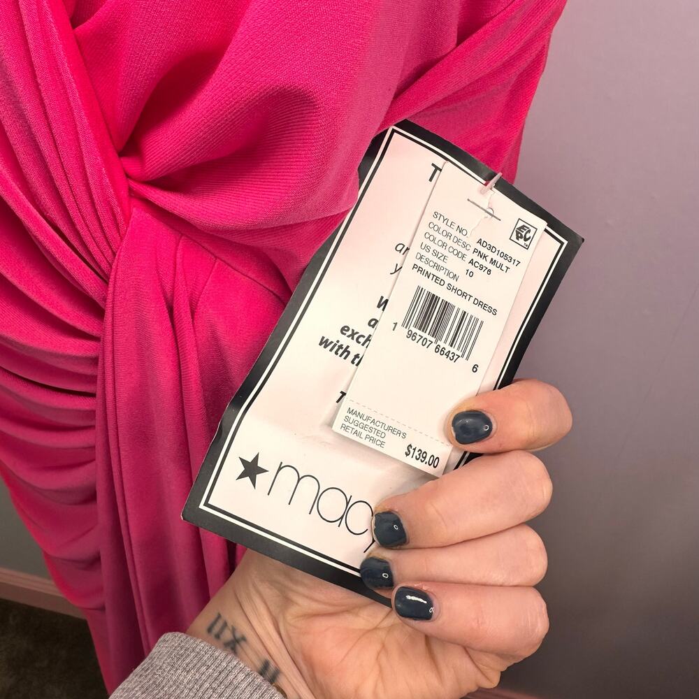 Adrianna Papell NWT pink Women's Sleeveless Draped Sheath Dress size 10 - Picture 4 of 8